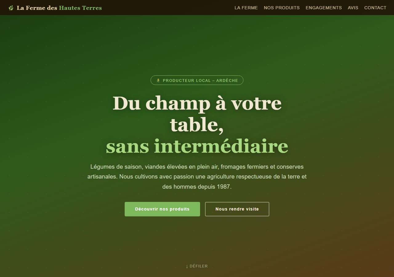 Template — Ferme & vente directe