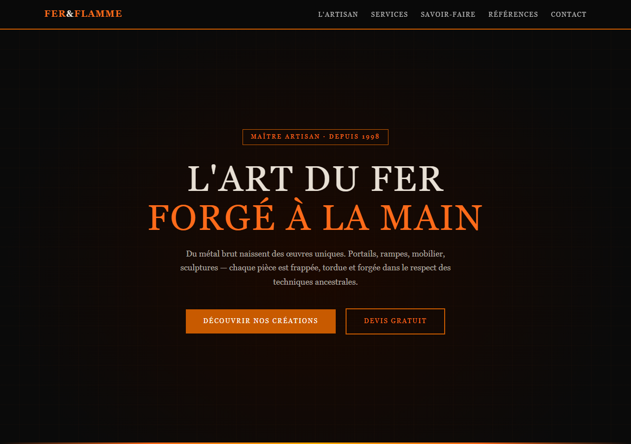 Template — Forgeron ferronnier d'art