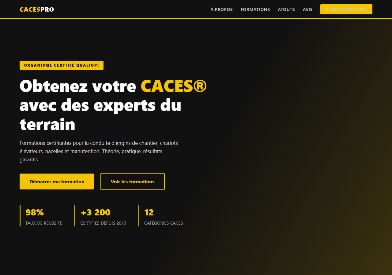 Template — Formation CACES & engins