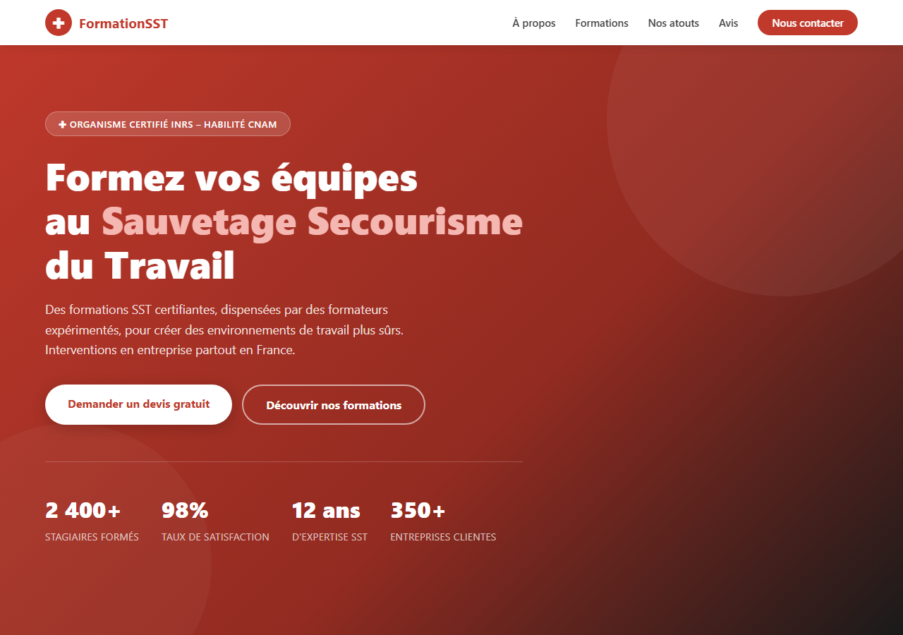 Template — Formation secourisme SST