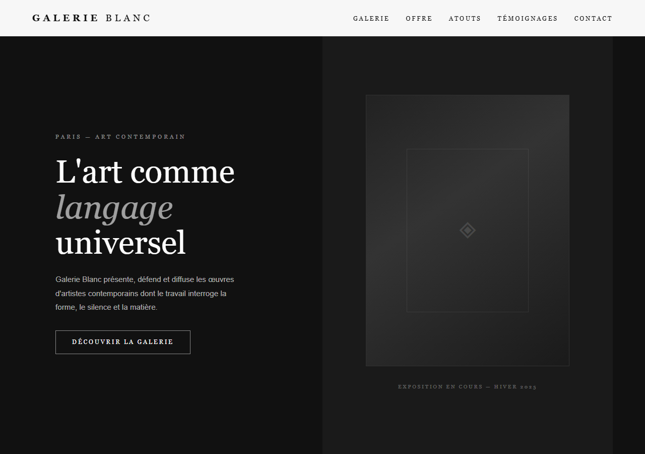 Template — Galerie d'art