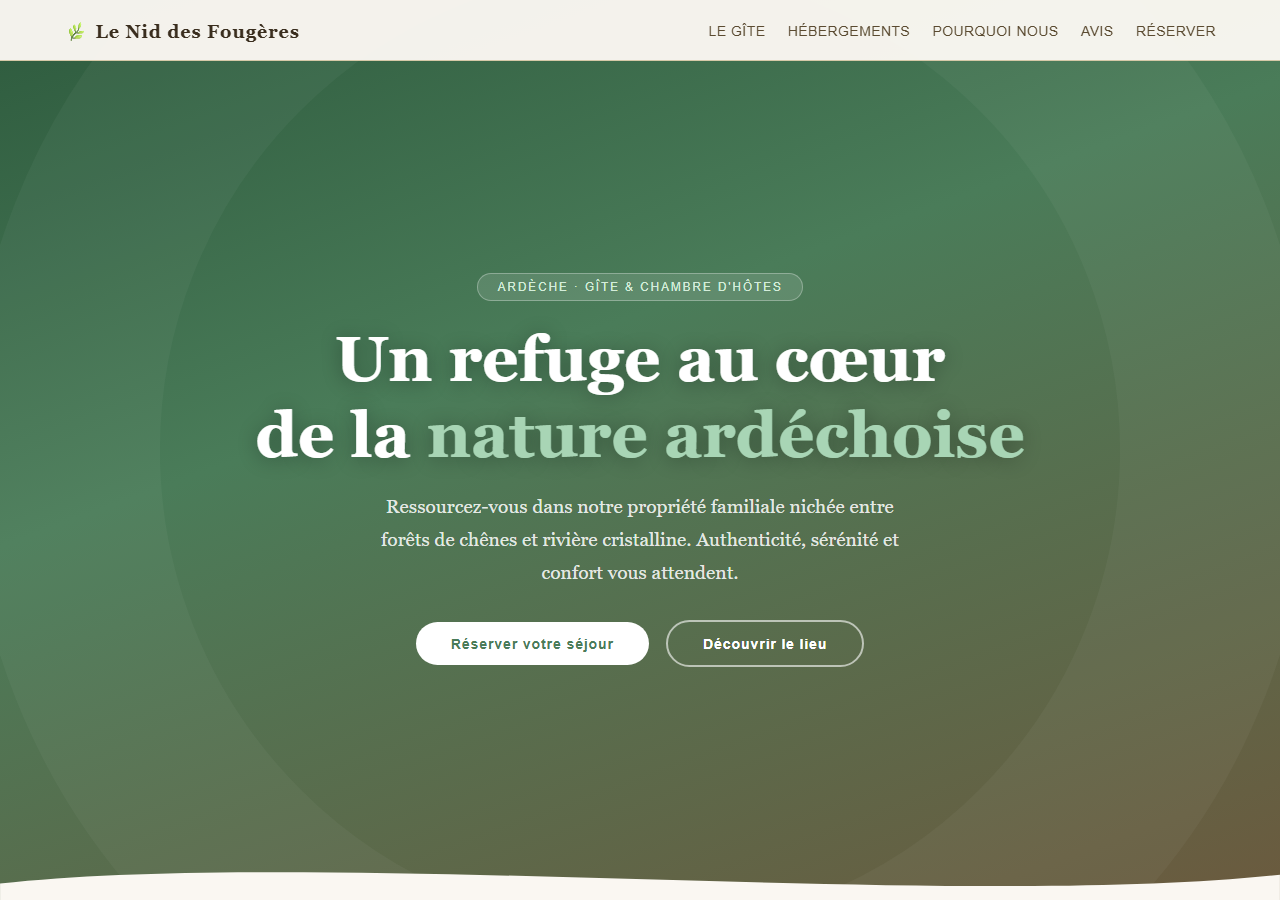 Template — Gîte / chambre d'hôtes