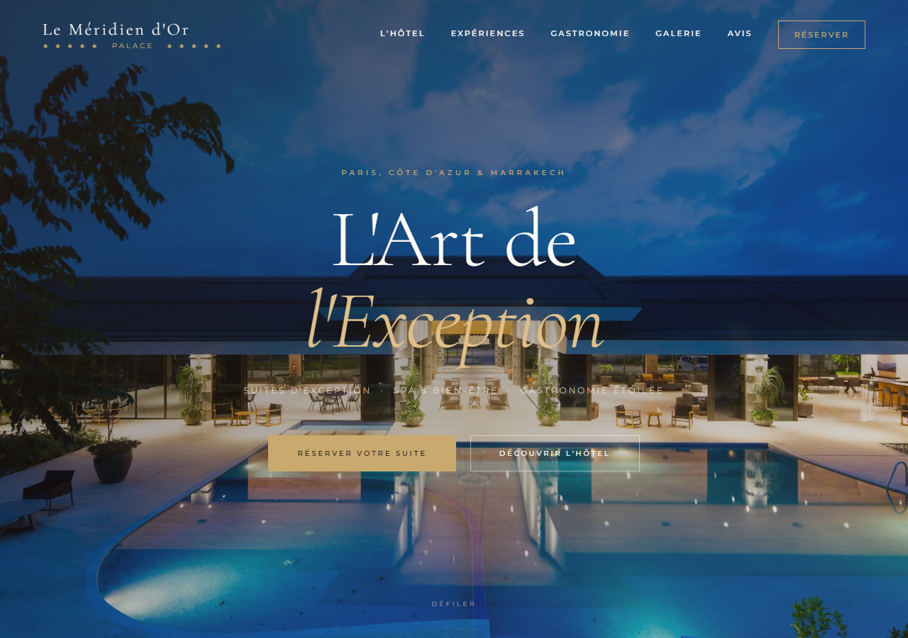 Template Signature — Hôtel palace 5 étoiles