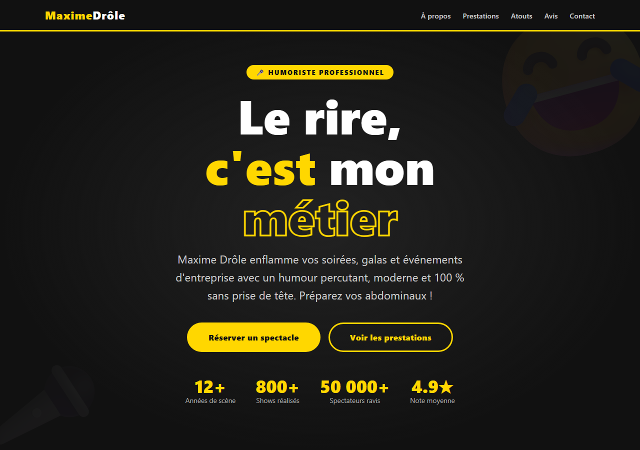 Template — Humoriste one-man-show