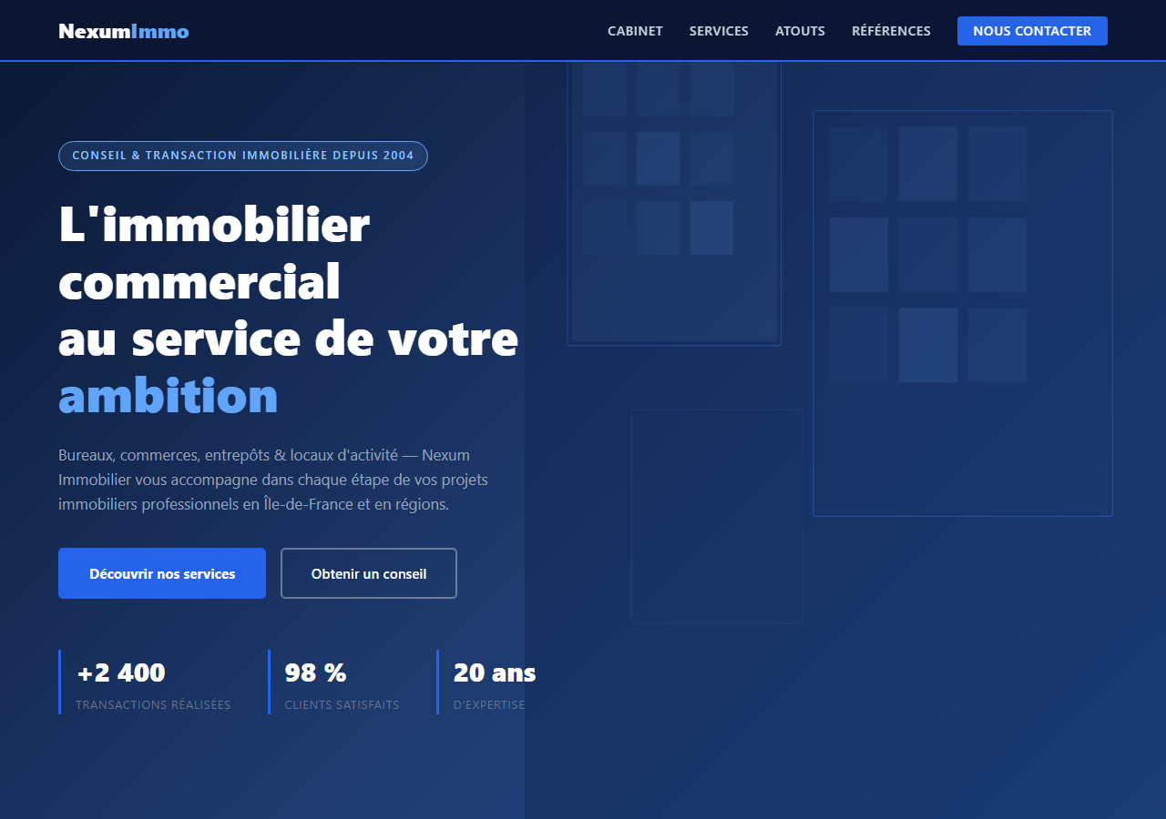 Template — Immobilier commercial