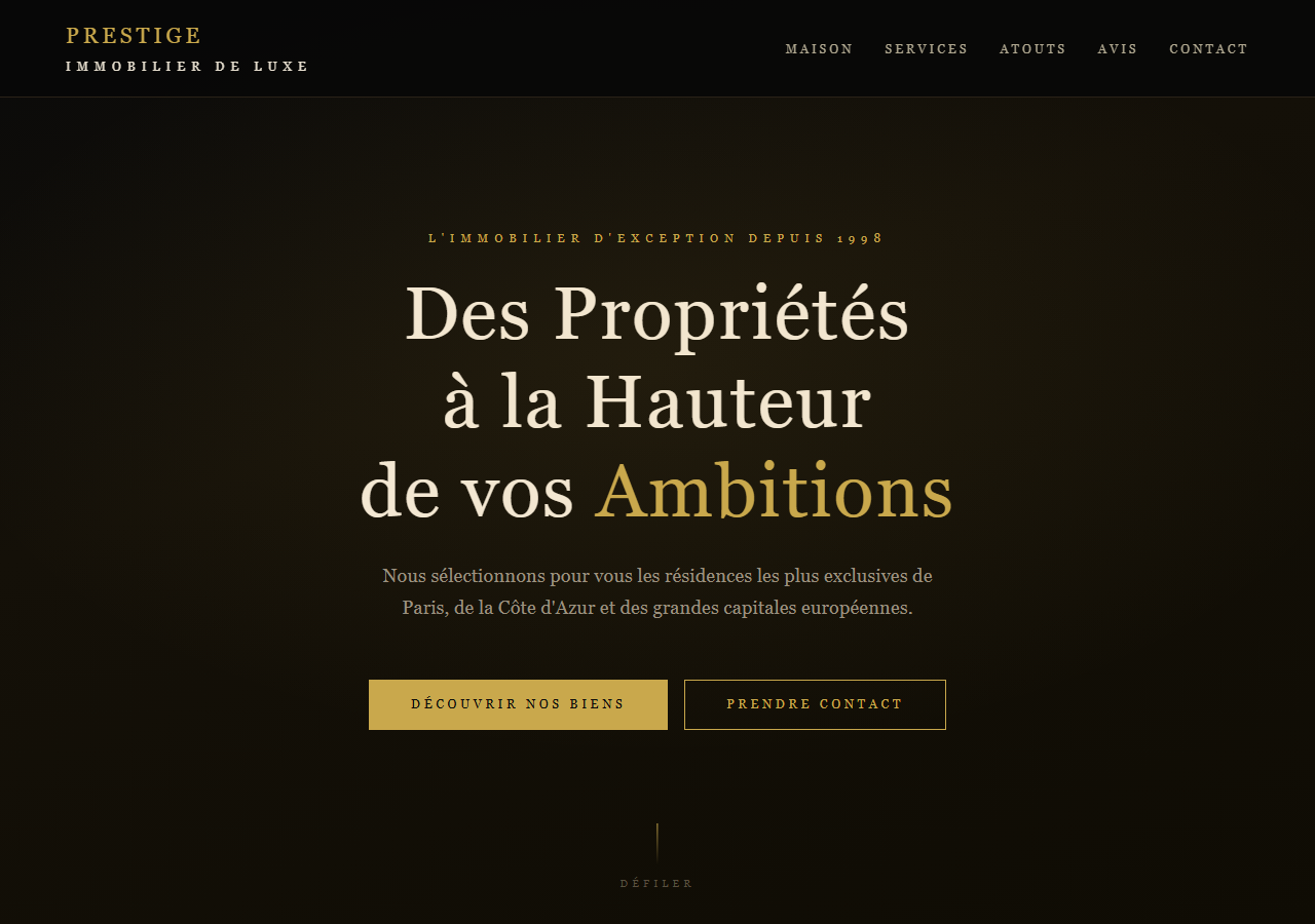 Template — Immobilier de luxe