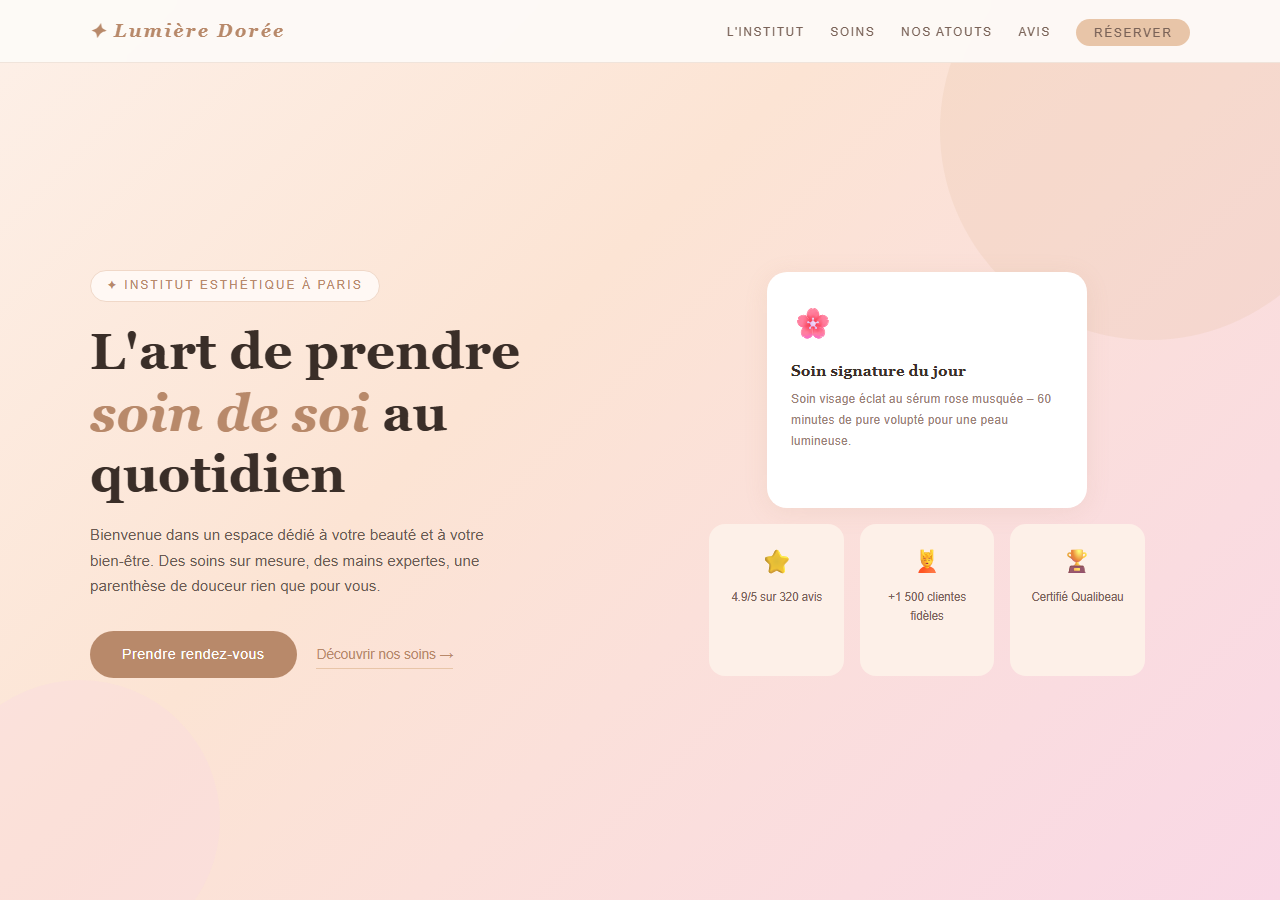 Template — Institut esthétique