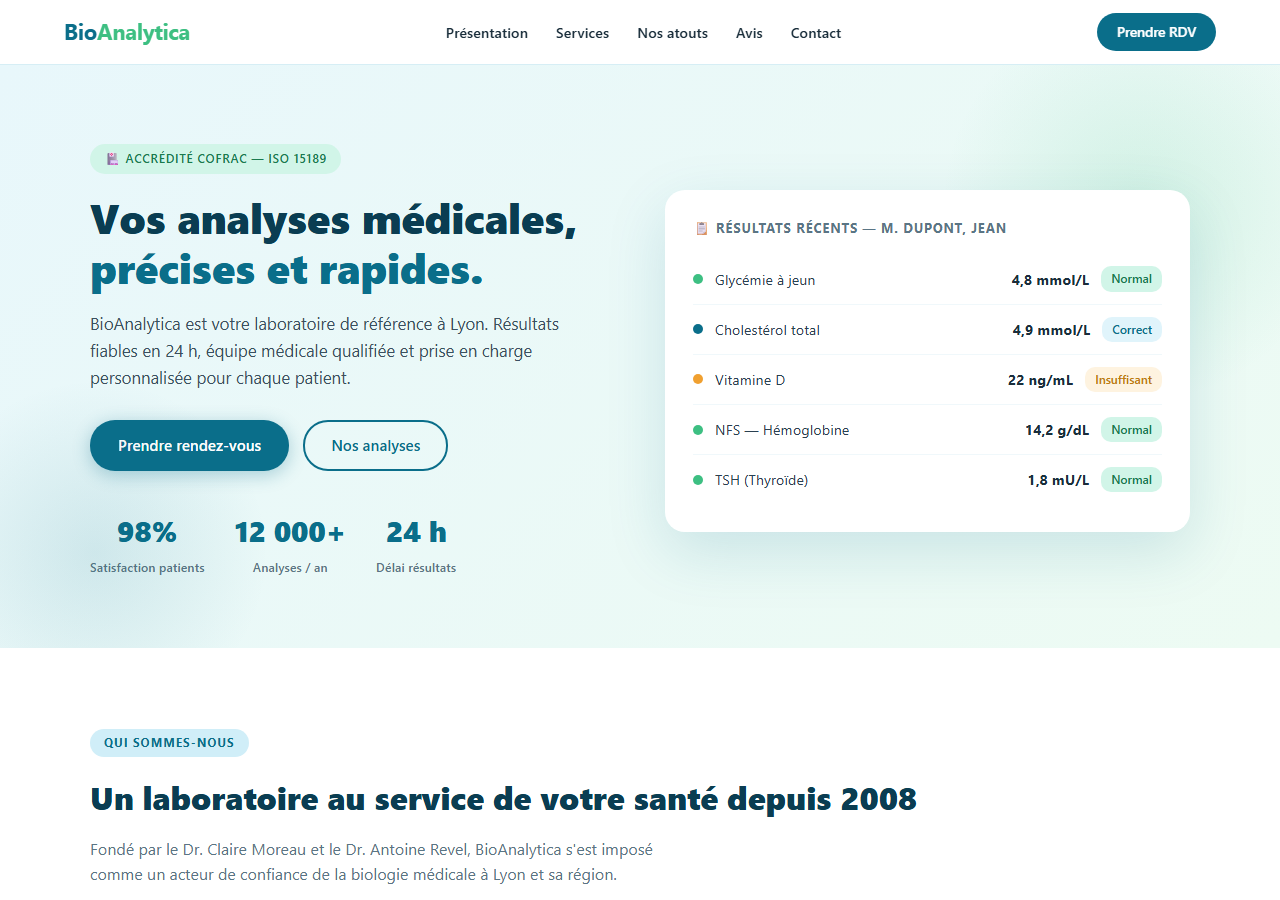 Template — Laboratoire d'analyses