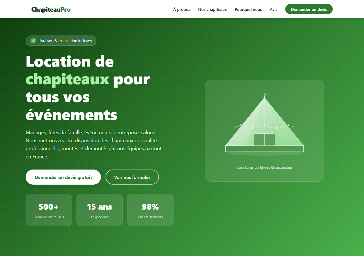 Template — Location de chapiteaux