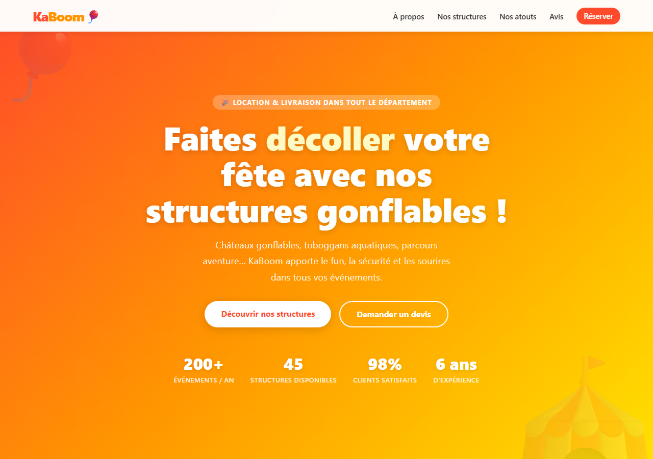 Template — Location de structures gonflables