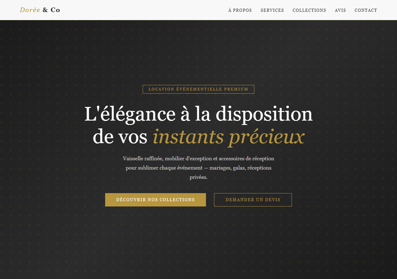 Template — Location de vaisselle & mobilier