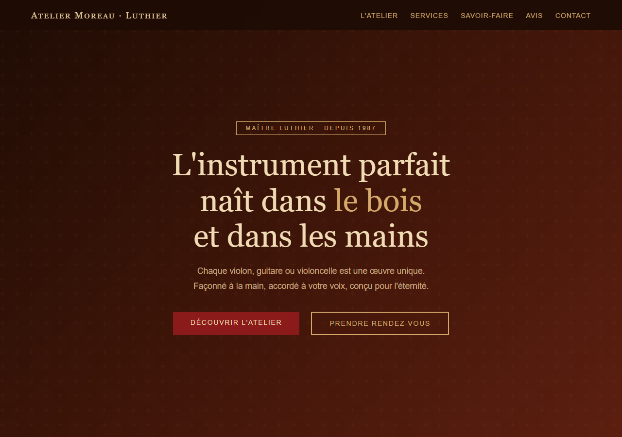 Template — Luthier fabricant d'instruments