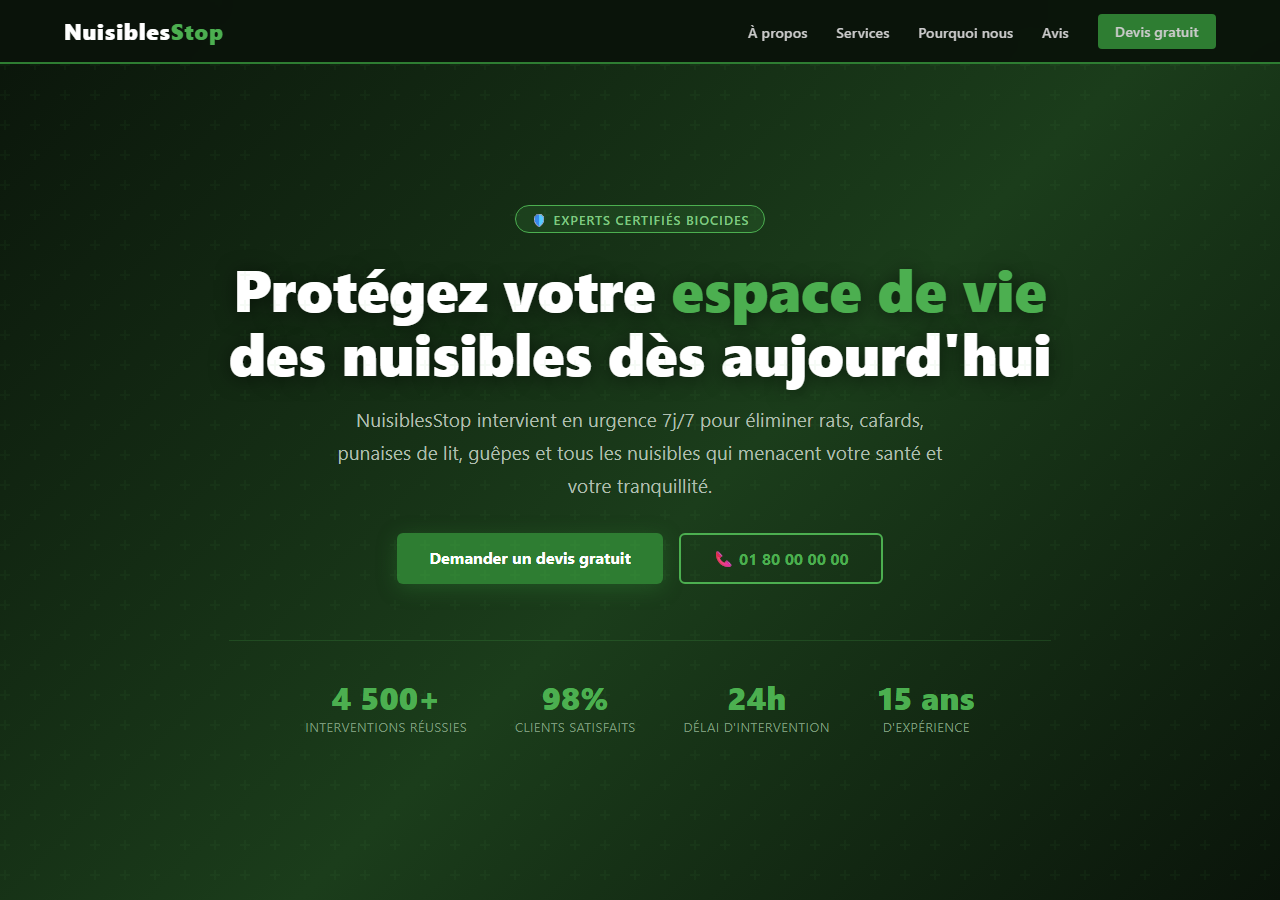 Template — Lutte anti-nuisibles