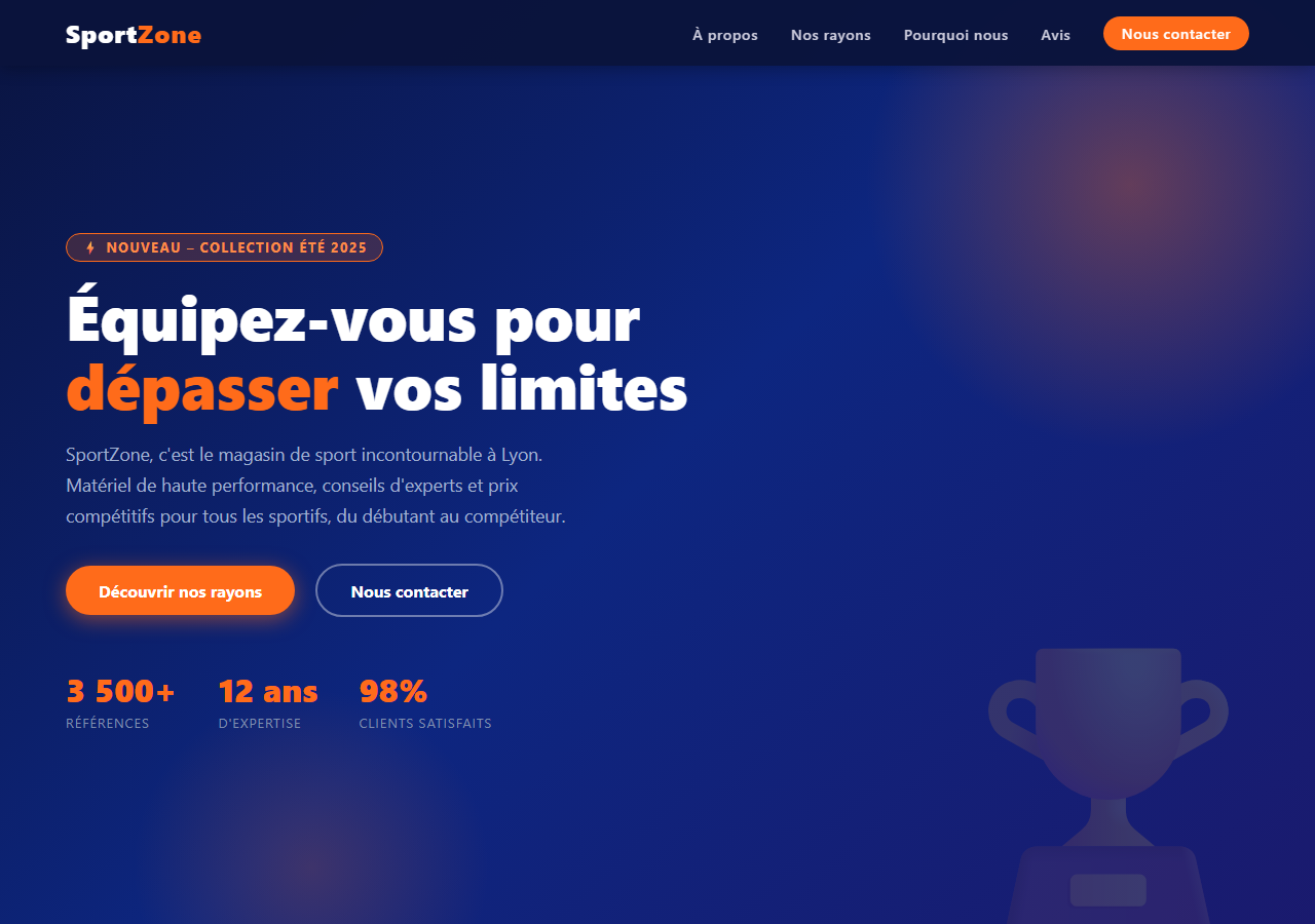 Template — Magasin d'articles de sport
