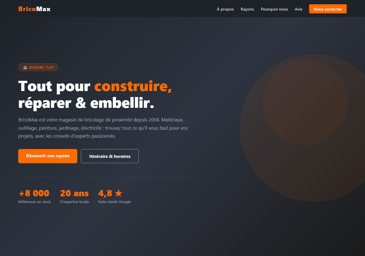 Template — Magasin de bricolage