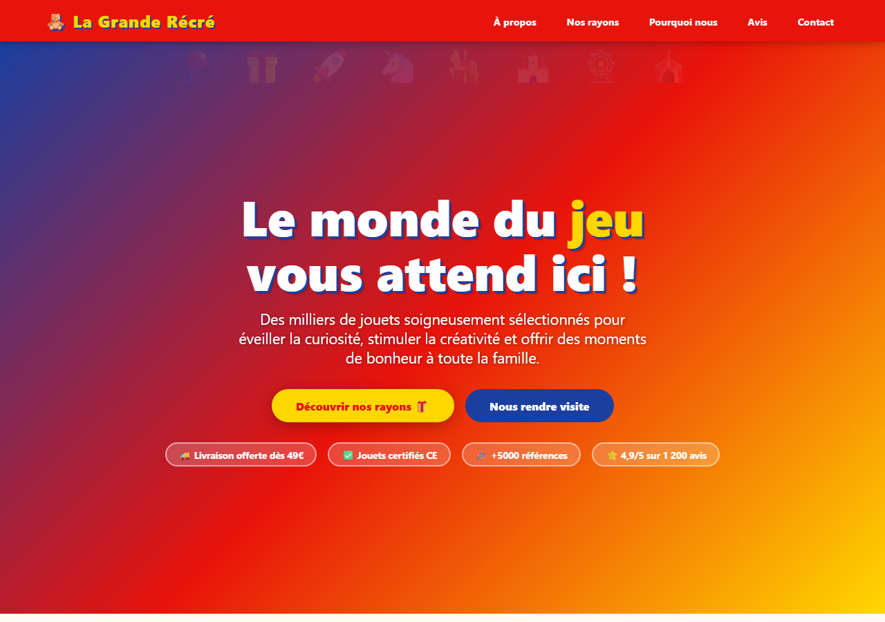 Template — Magasin de jouets