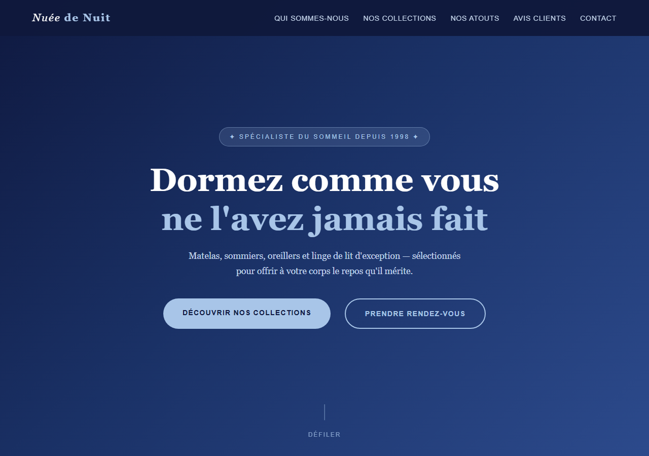 Template — Magasin de literie