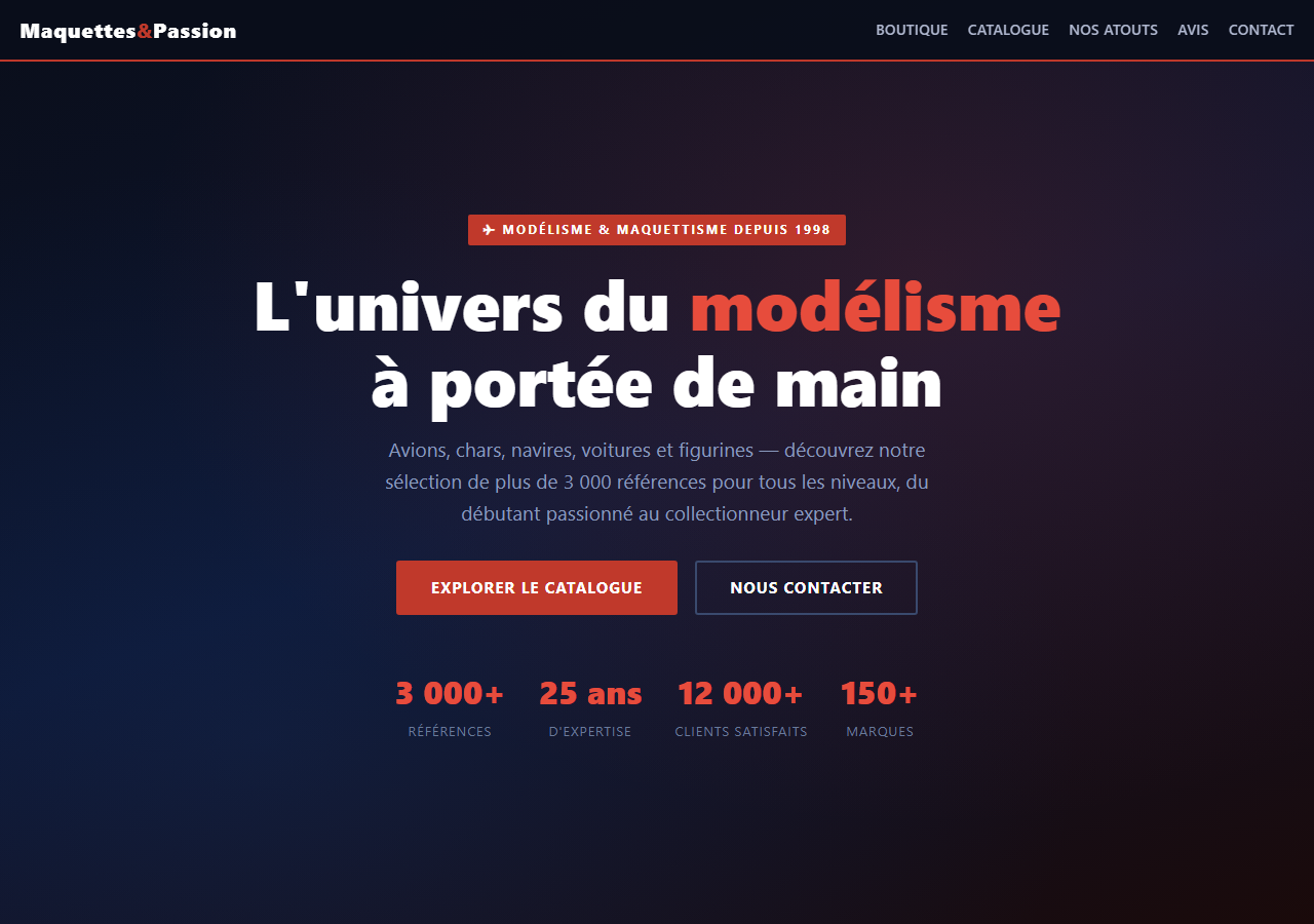 Template — Magasin de modélisme