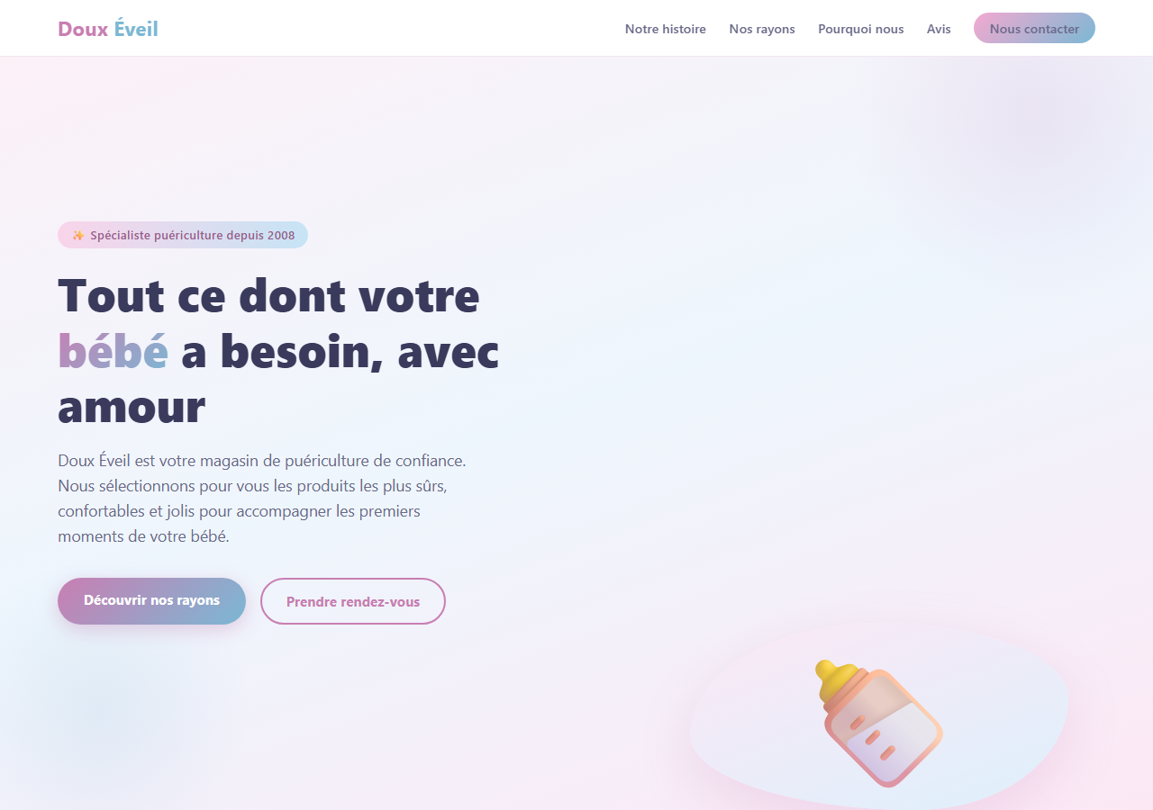 Template — Magasin de puériculture