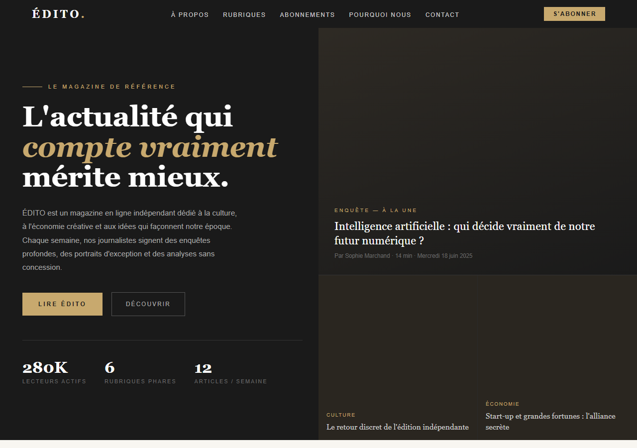Template — Magazine en ligne