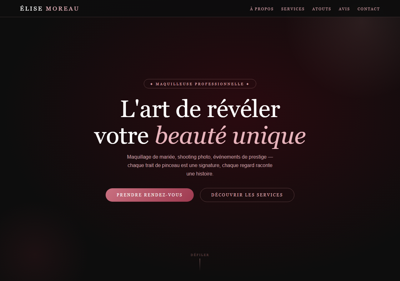 Template — Maquilleuse professionnelle