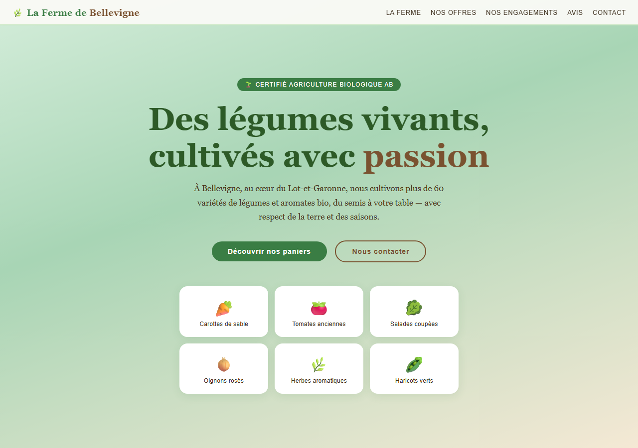 Template — Maraîcher bio
