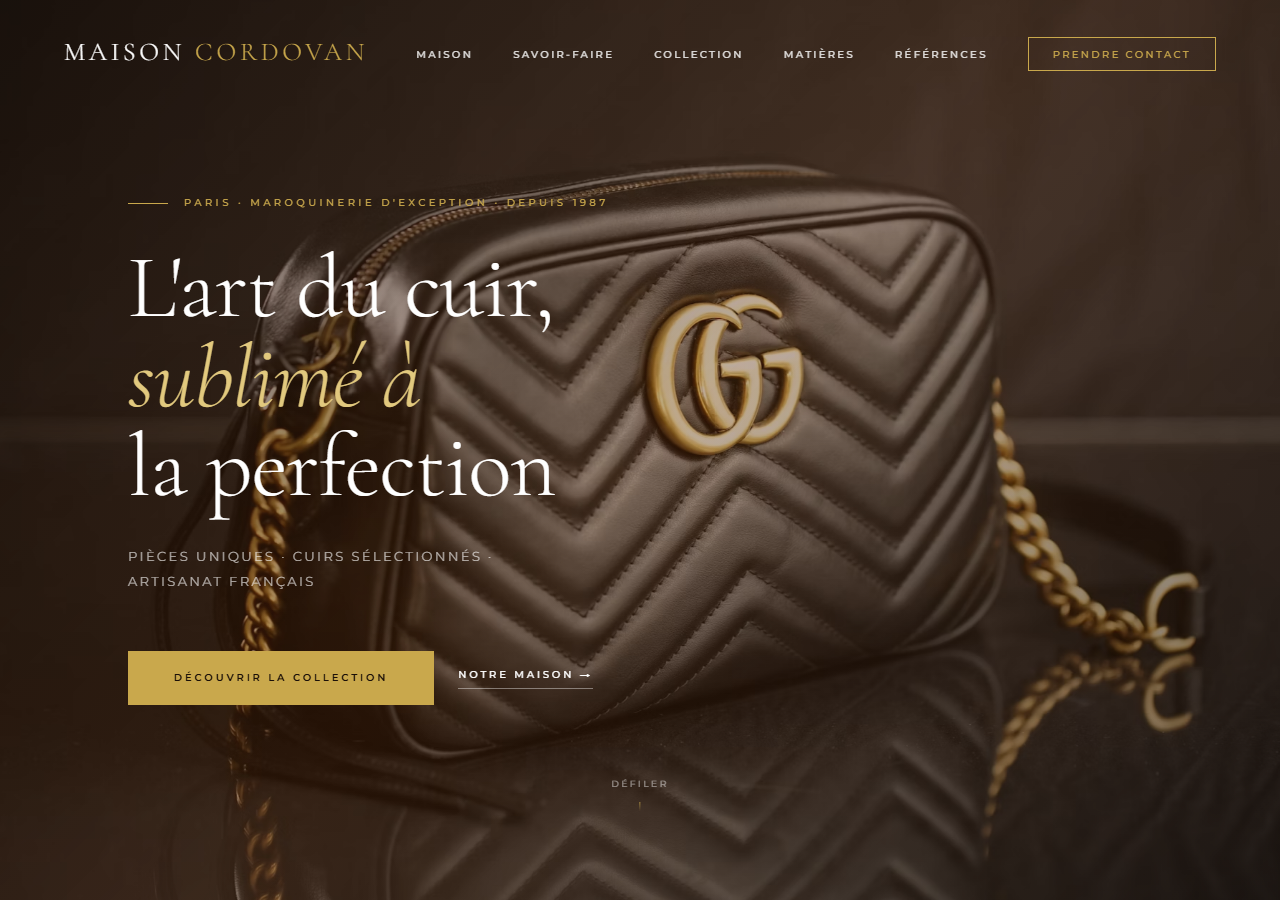 Template Signature — Maroquinerie de luxe