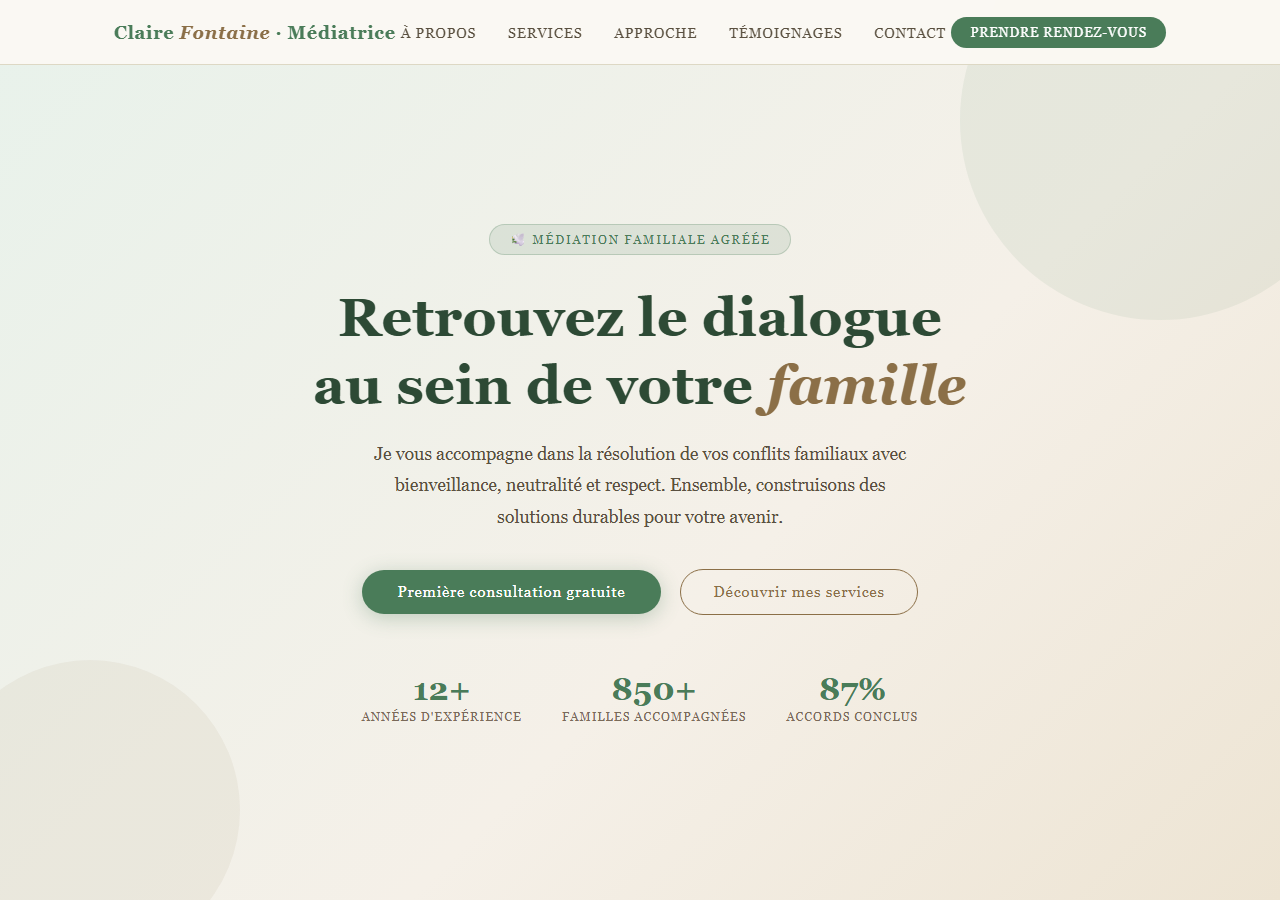 Template — Médiateur familial