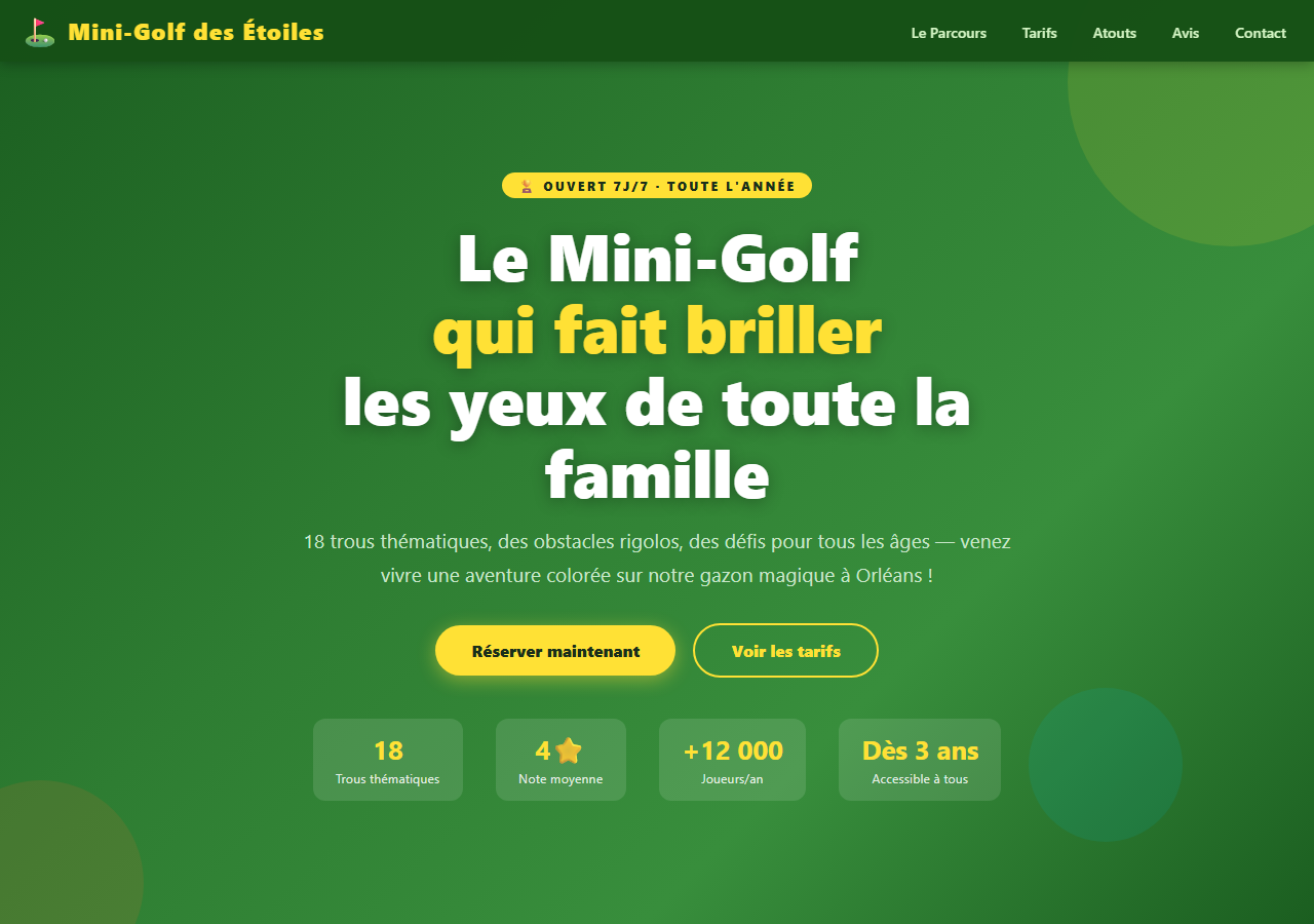 Template — Mini-golf