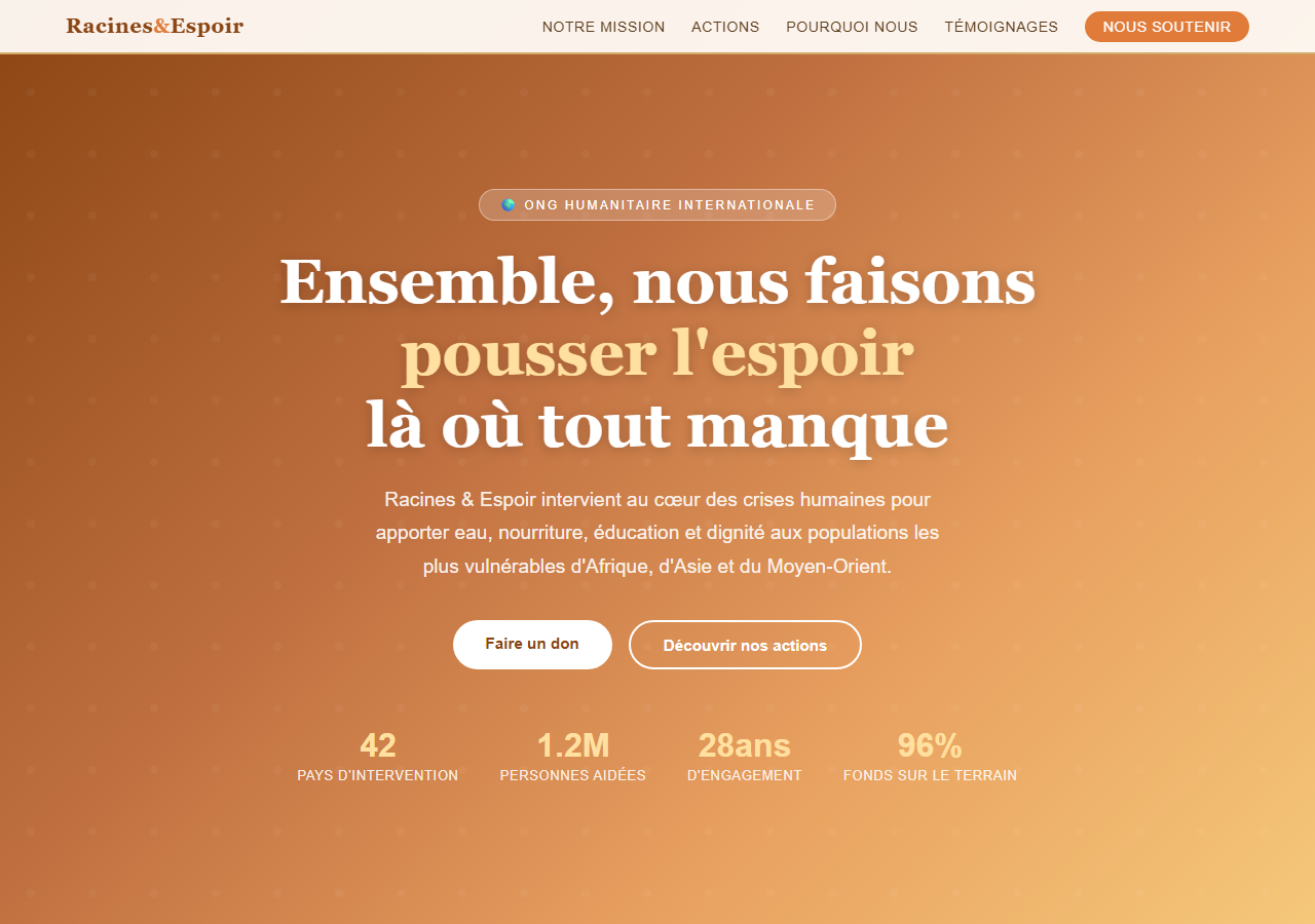 Template — ONG humanitaire
