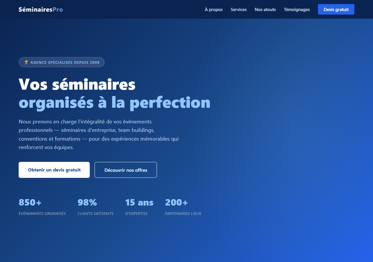 Template — Organisation de séminaires