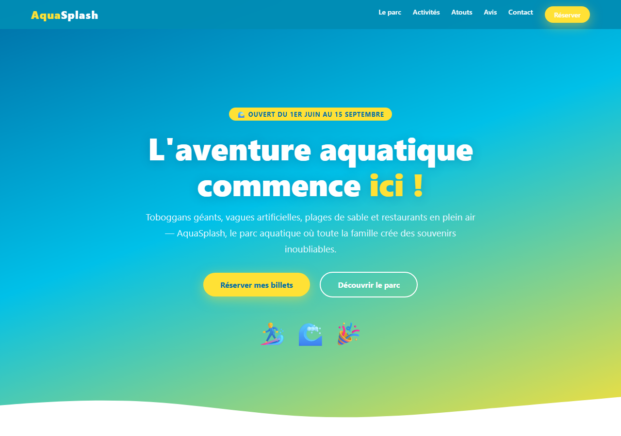Template — Parc aquatique