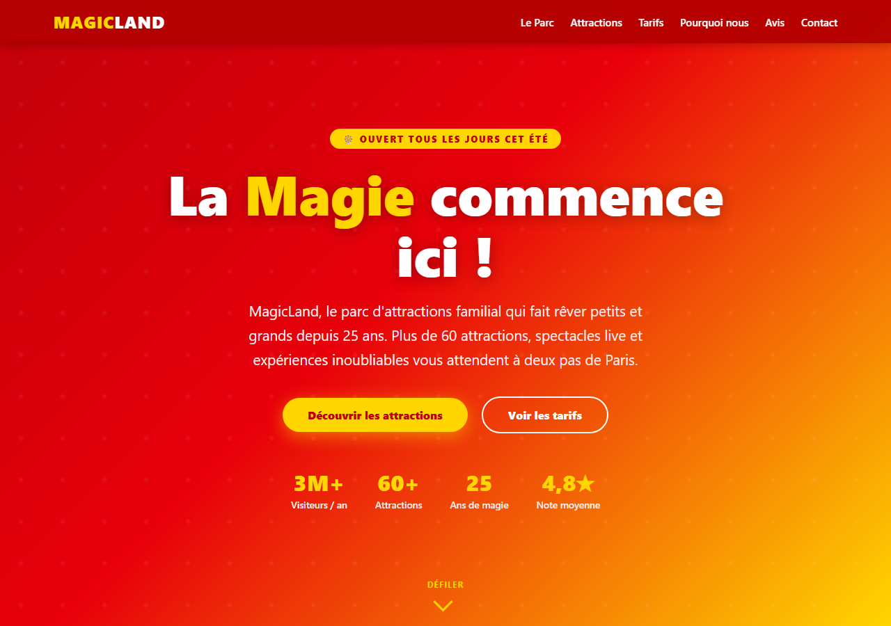 Template — Parc d'attractions