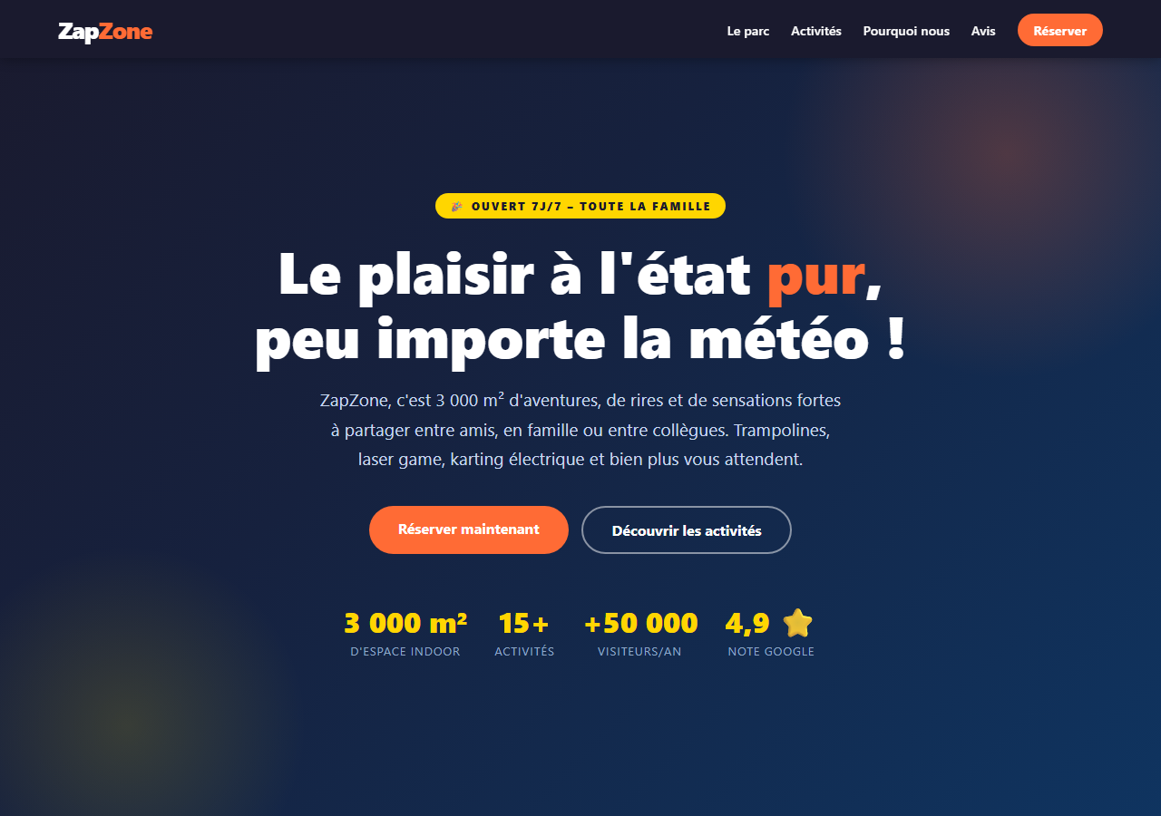 Template — Parc de loisirs indoor
