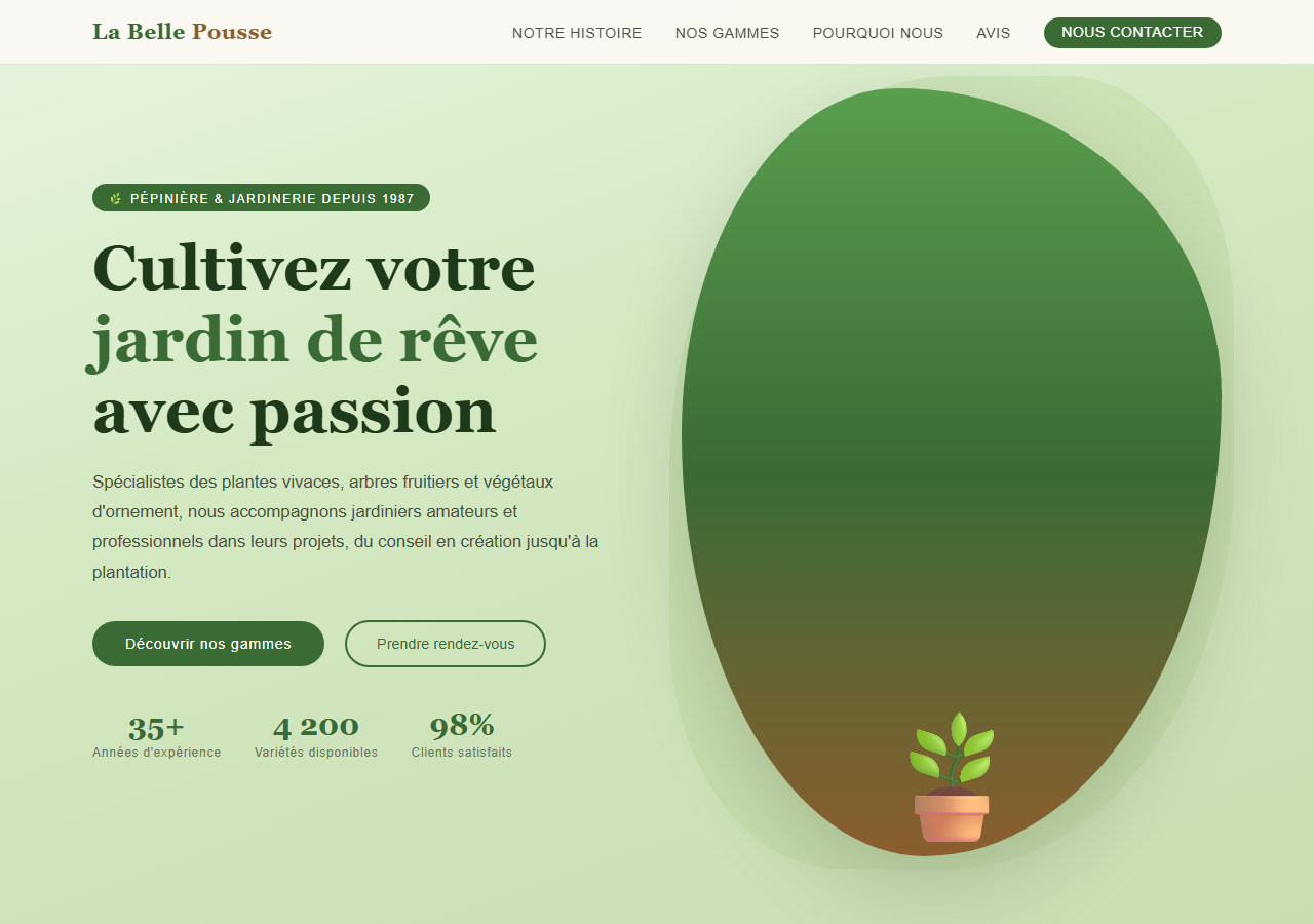 Template — Pépinière jardinerie