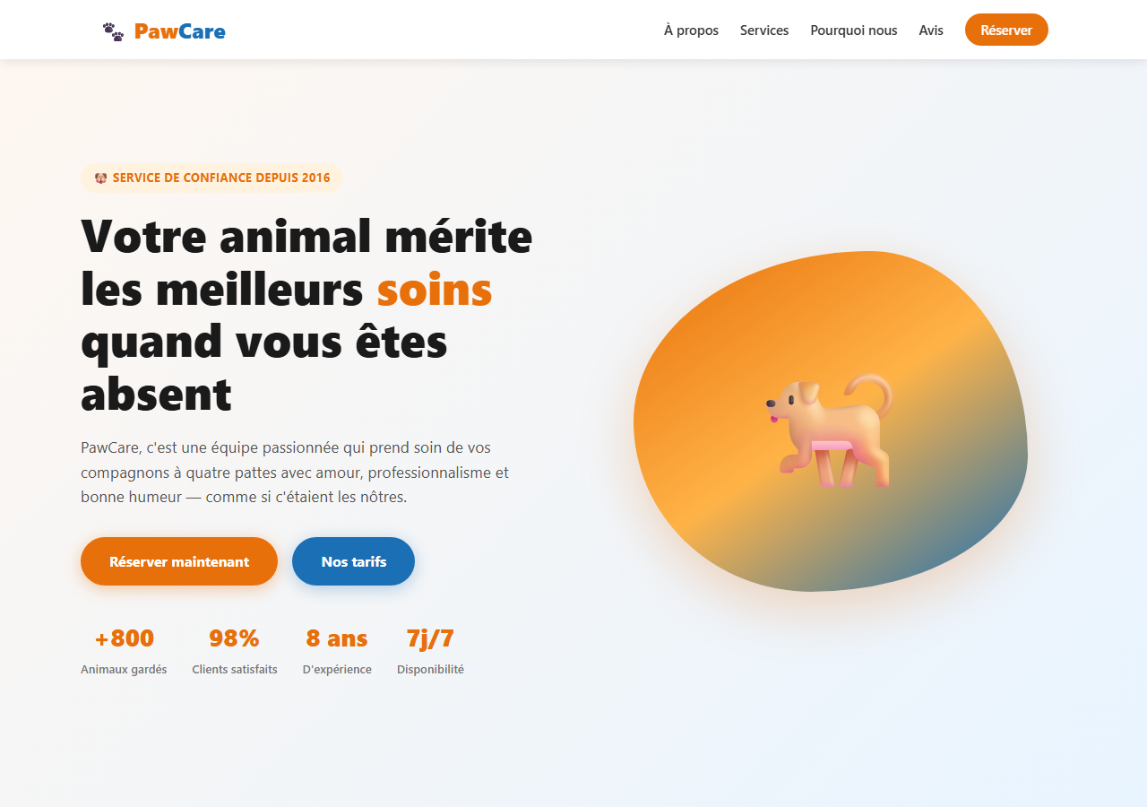 Template — Pet-sitting & garde d'animaux