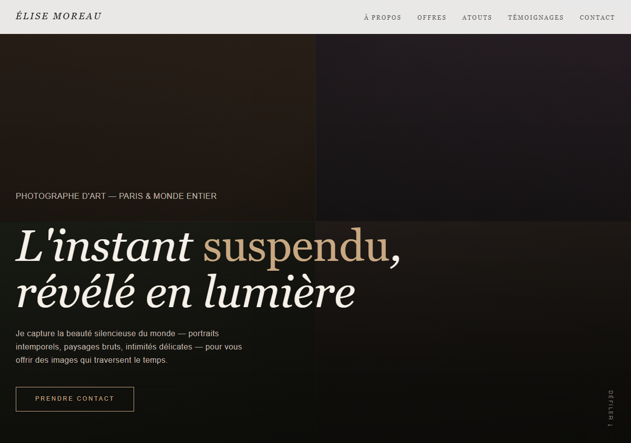 Template — Photographe d'art