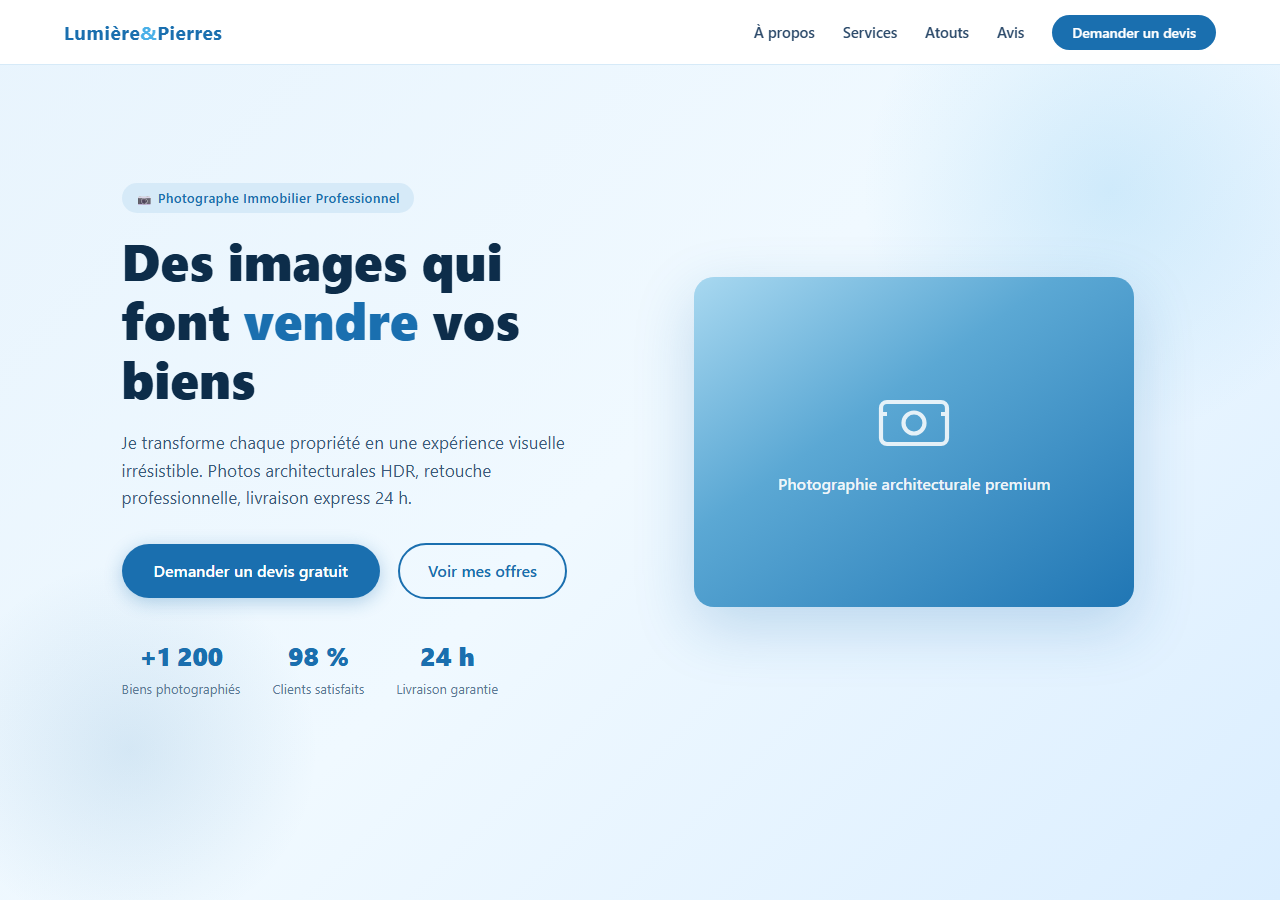 Template — Photographe immobilier