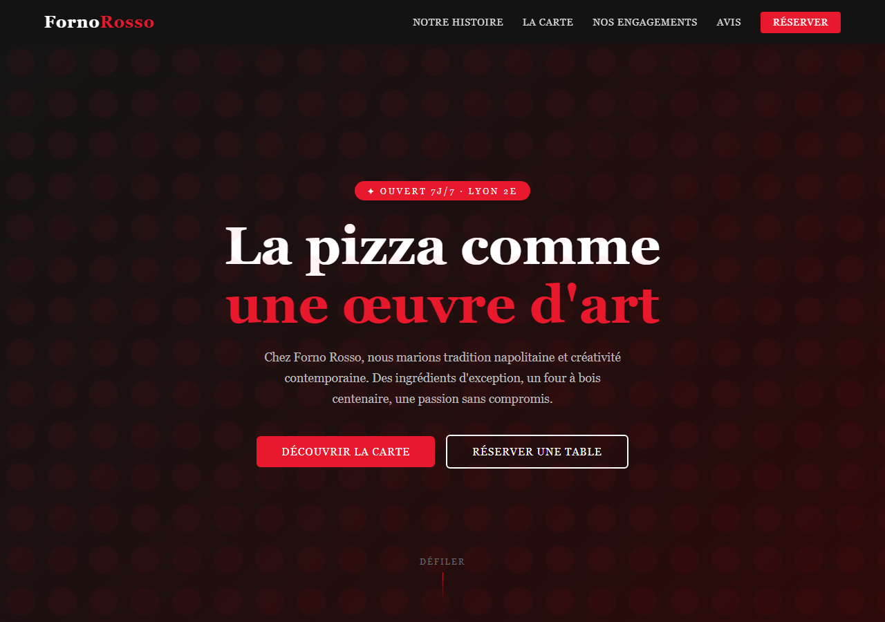 Template — Pizzeria moderne