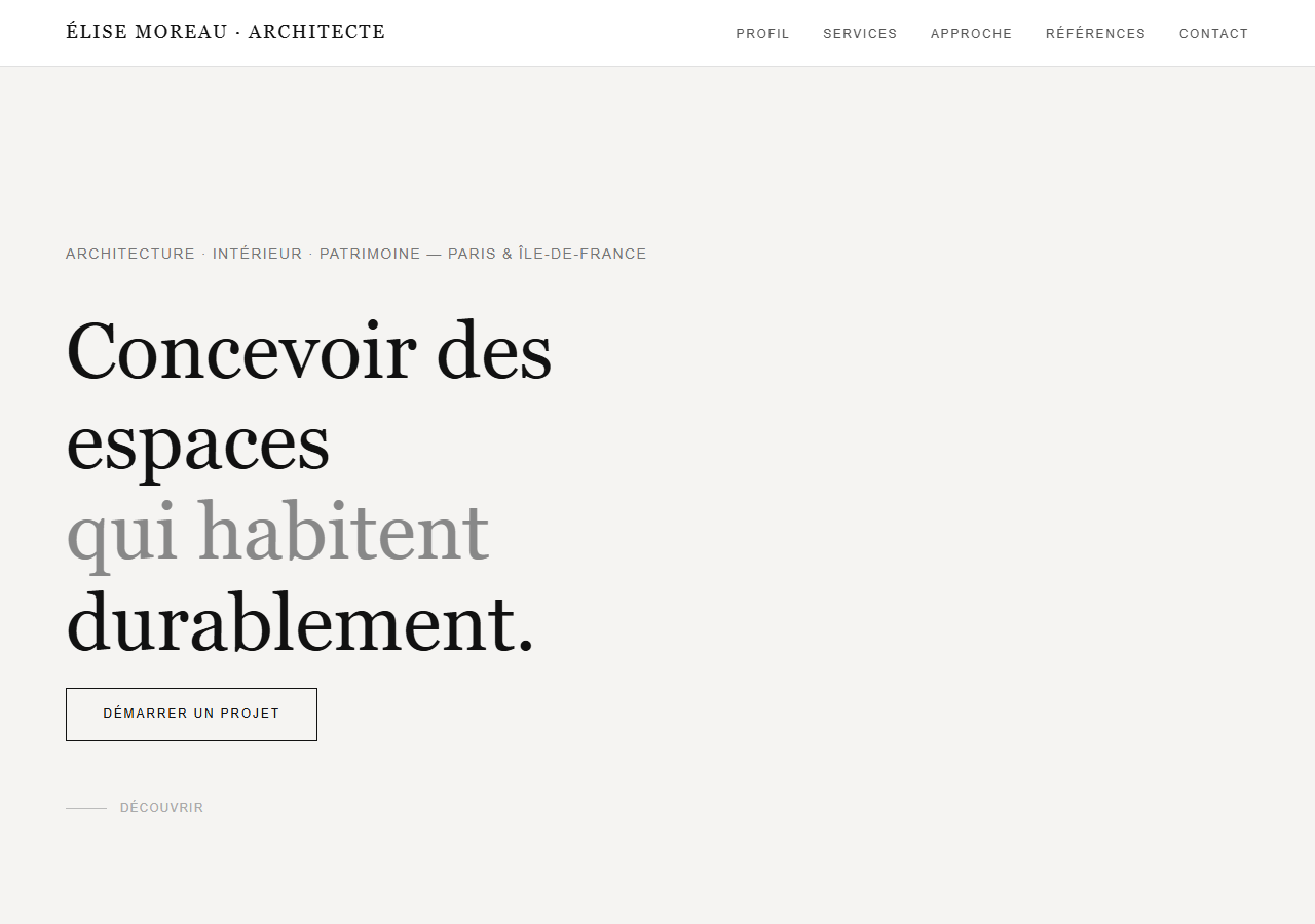 Template — Portfolio architecte