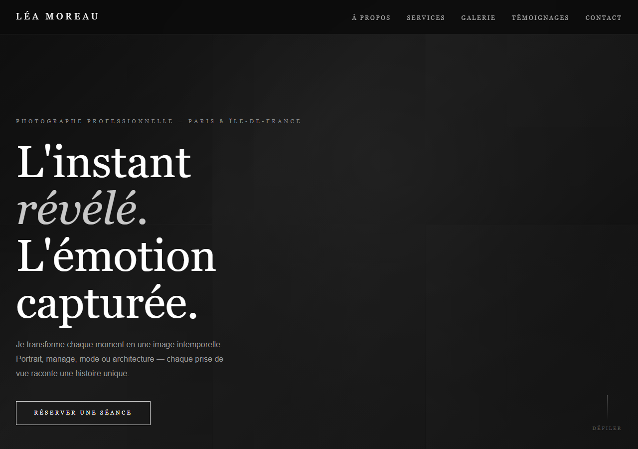 Template — Portfolio photographe