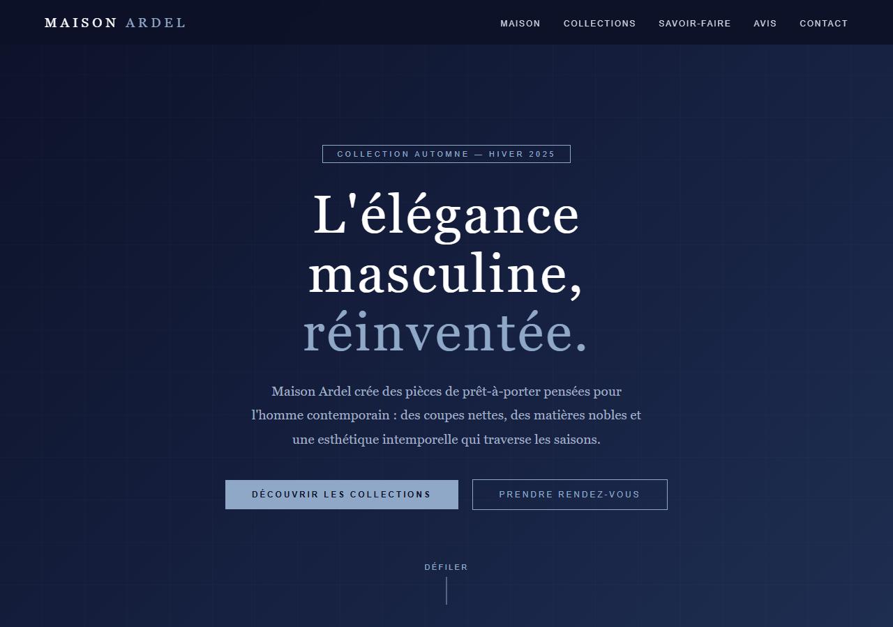 Template — Prêt-à-porter masculin
