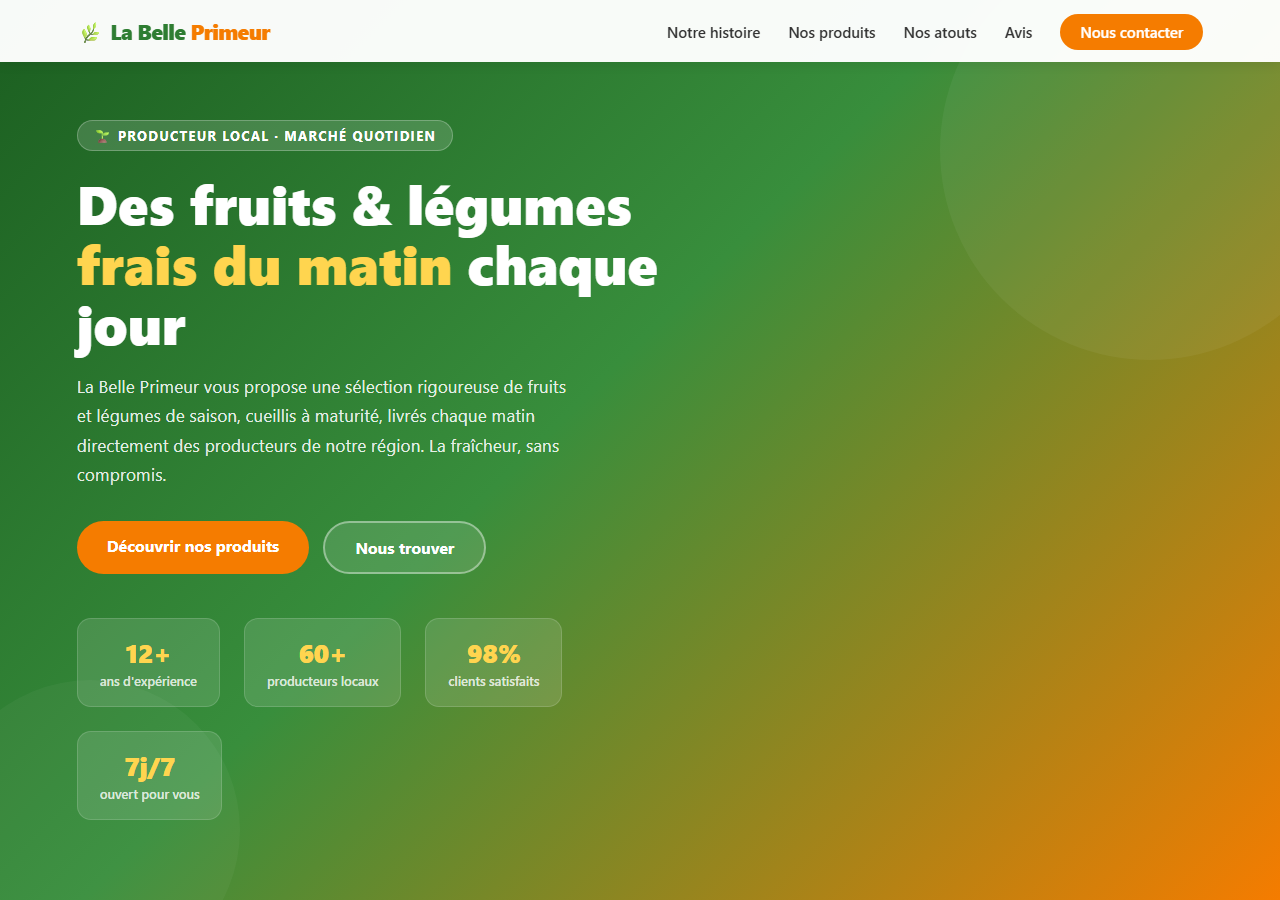 Template — Primeur fruits et légumes