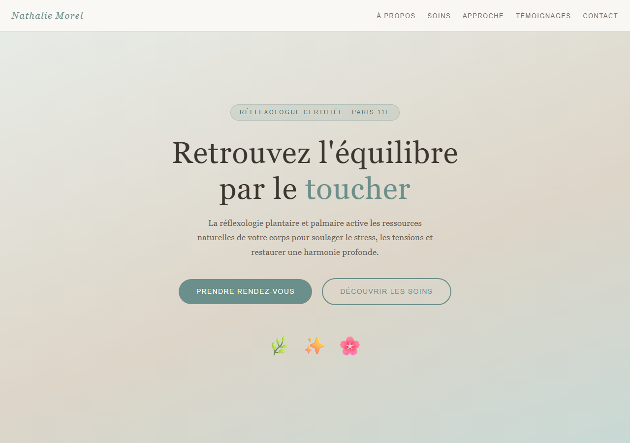 Template — Réflexologue