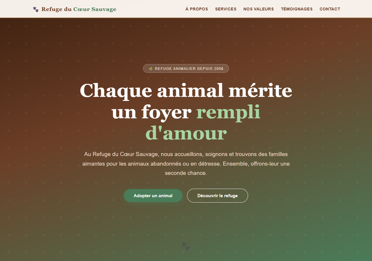 Template — Refuge animalier