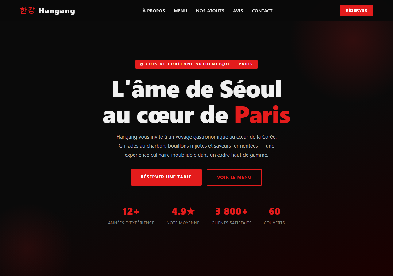 Template — Restaurant coréen