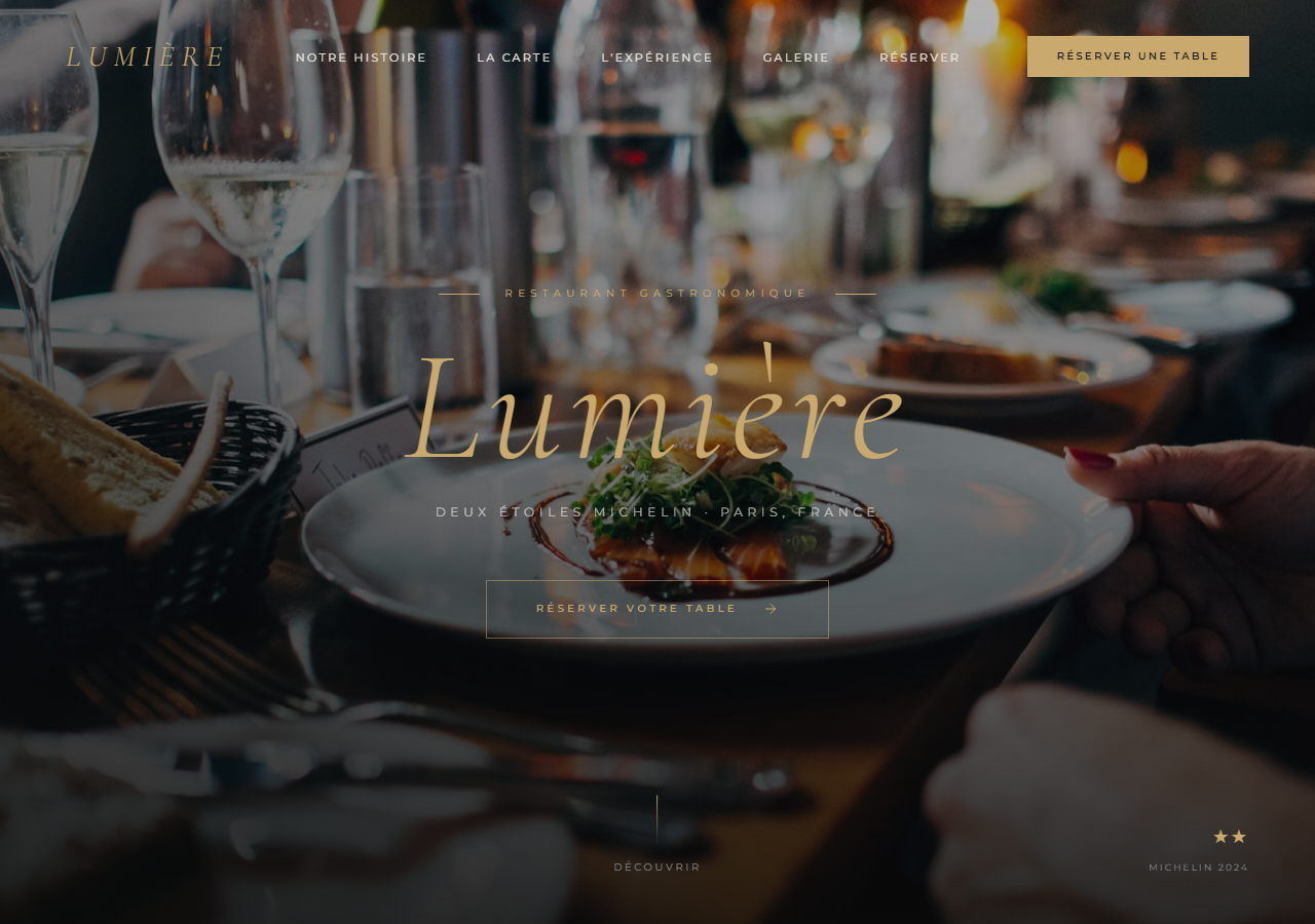 Template Signature — Restaurant gastronomique de luxe