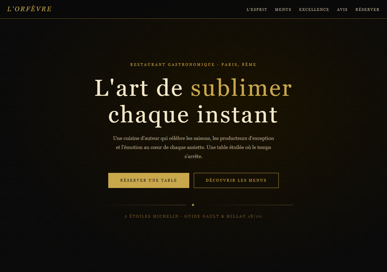 Template — Restaurant gastronomique
