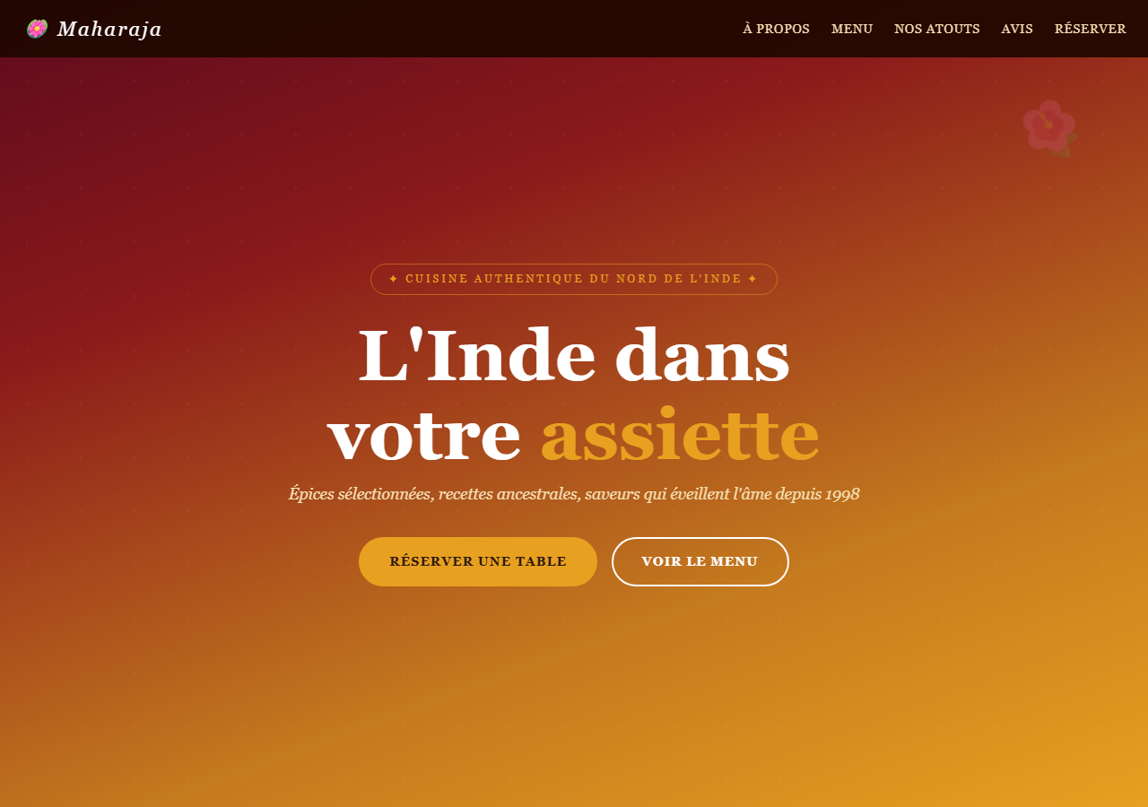 Template — Restaurant indien