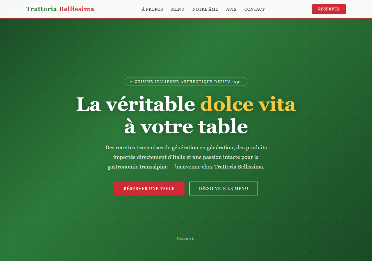 Template — Restaurant italien